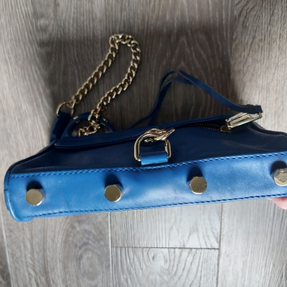Rebecca minkoff mini MAC crossbody bag. Gold hardware + blue leather - Picture 7 of 9